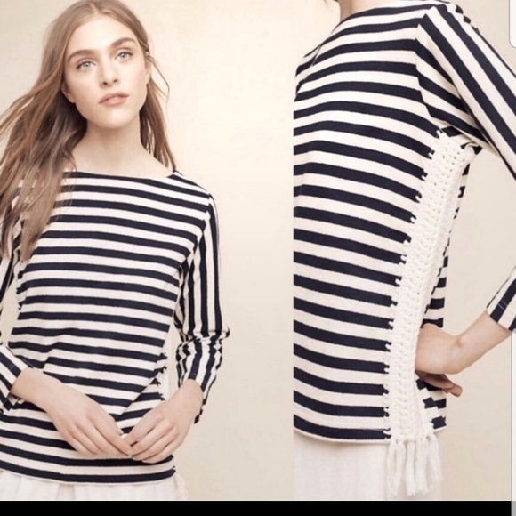 Anthropologie Pepin Mariner Striped Pullover sweater Top Sz XL - Picture 2 of 9